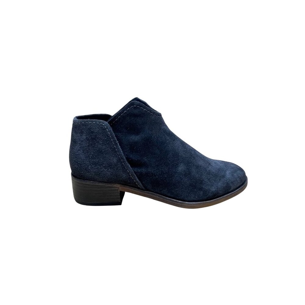 Vita Women’s Navy Blue Suede Slip-On Western Ankle Booties Size 8.5